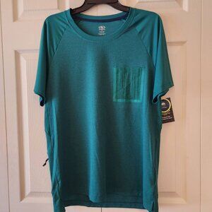 Athletic Works Men's Breathable Jacquard Tee Size Medium, Green